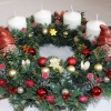 Adventní  věnec  chvojový s vánočními skřítky - Image 3