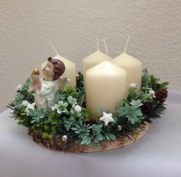 Adventní svícen kulatý s Andělem - Image 3