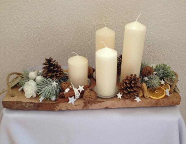 Adventní svícen přírodní (Dřevo exotického typu) - Image 3