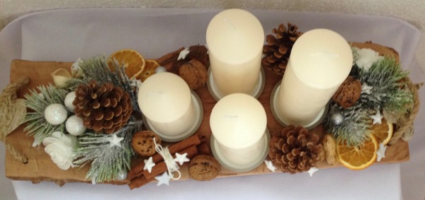 Adventní svícen přírodní (Dřevo exotického typu) - Image 4