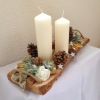 Adventní svícen přírodní (Dřevo exotického typu) - Image 2