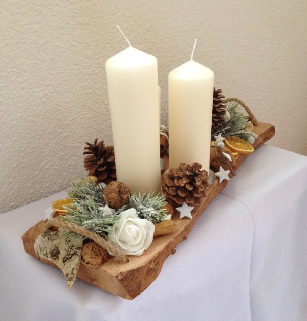 Adventní svícen přírodní (Dřevo exotického typu) - Image 2